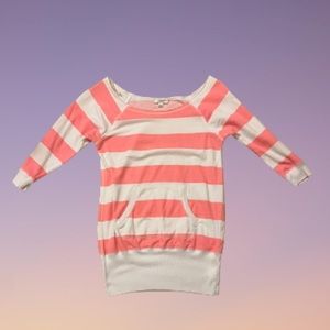 💕⭐️Pink/White Fall Top Sz M~ Comfy/Slightly off Shoulder with Pockets! ⭐️💕